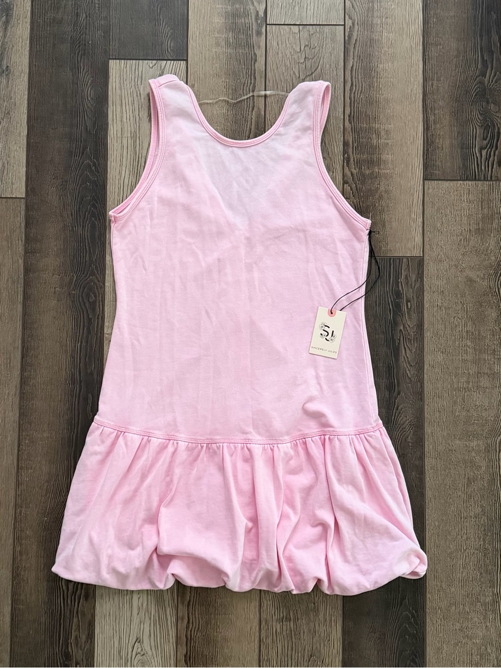Sincerely Jules Sleeveless Drop-Waist Bubble Hem Mini Dress Pink NWT Size M